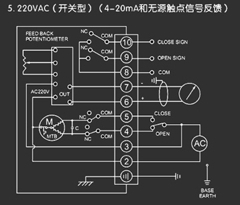 220VAC開關(guān)型<a href='http://www.cngcw.cn/Product/diefa/diandongdiefa/' target='_blank'>電動(dòng)<a href='http://www.cngcw.cn/Product/diefa/' target='_blank'>蝶閥</a></a>接線圖